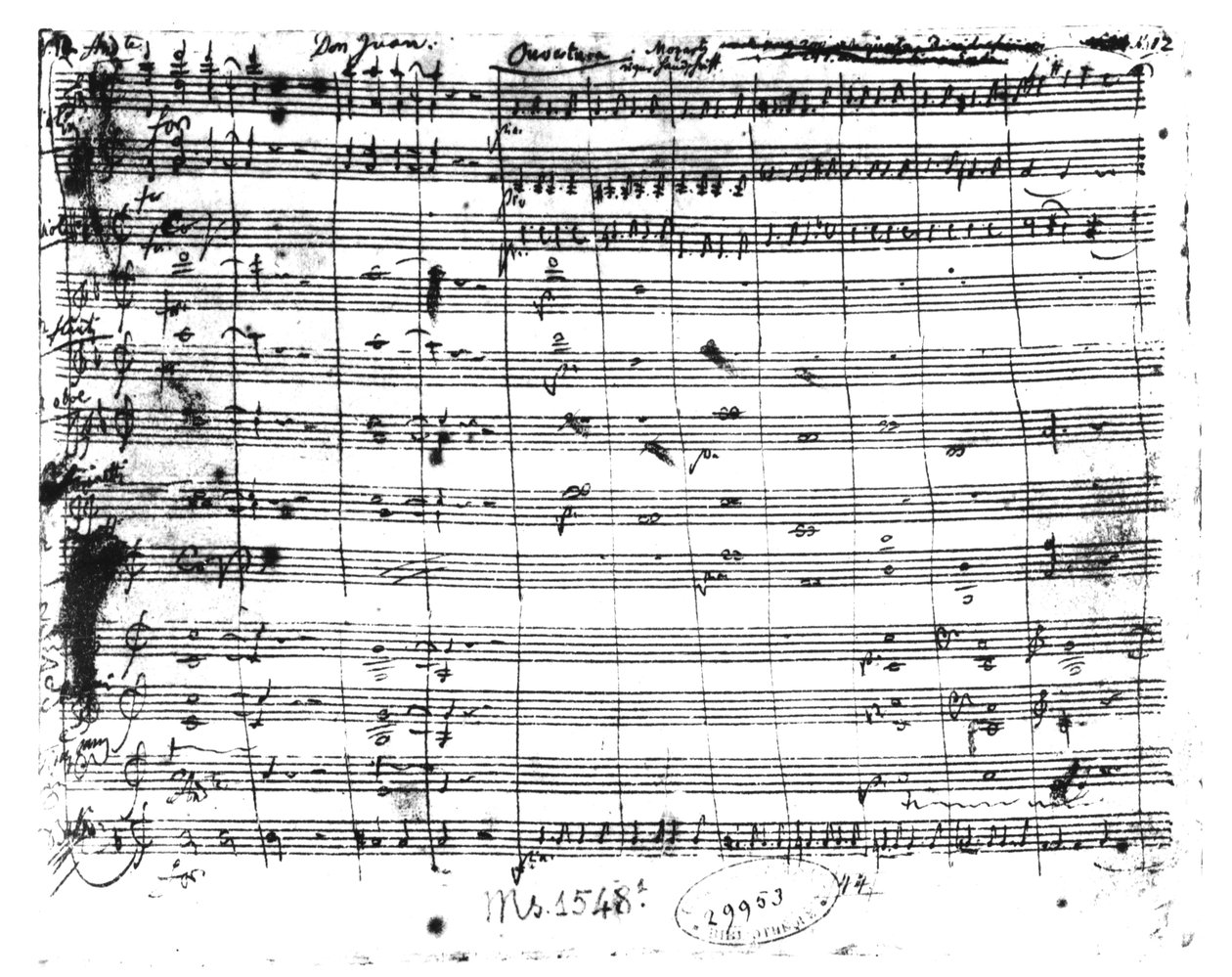 Ms.1548 (1) Ouvertyr av operan "Don Giovanni" av Wolfgang Amadeus Mozart