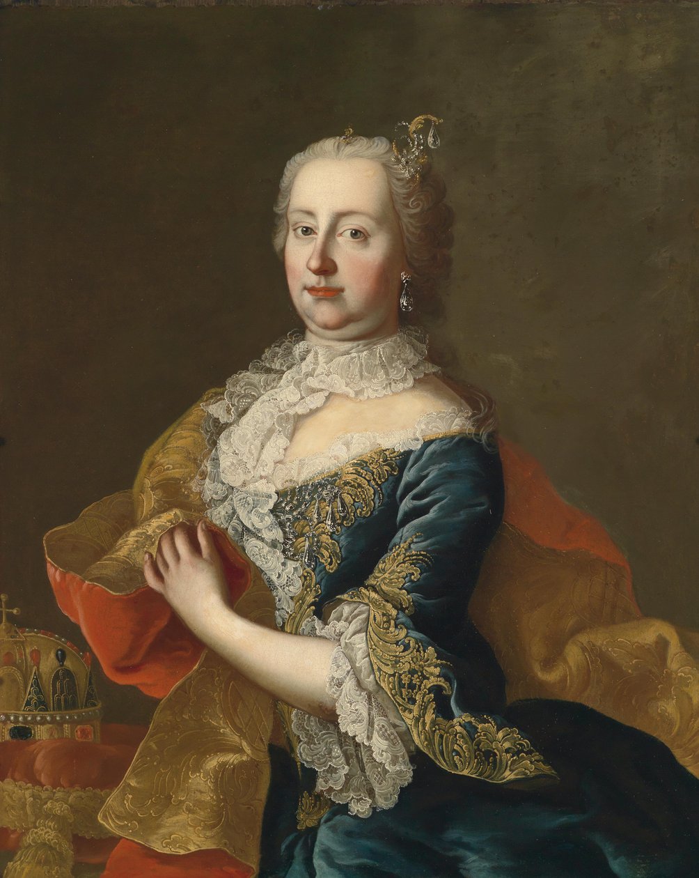 Porträtt av Maria Theresia (1717-1780) av Workshop of Martin van Meytens