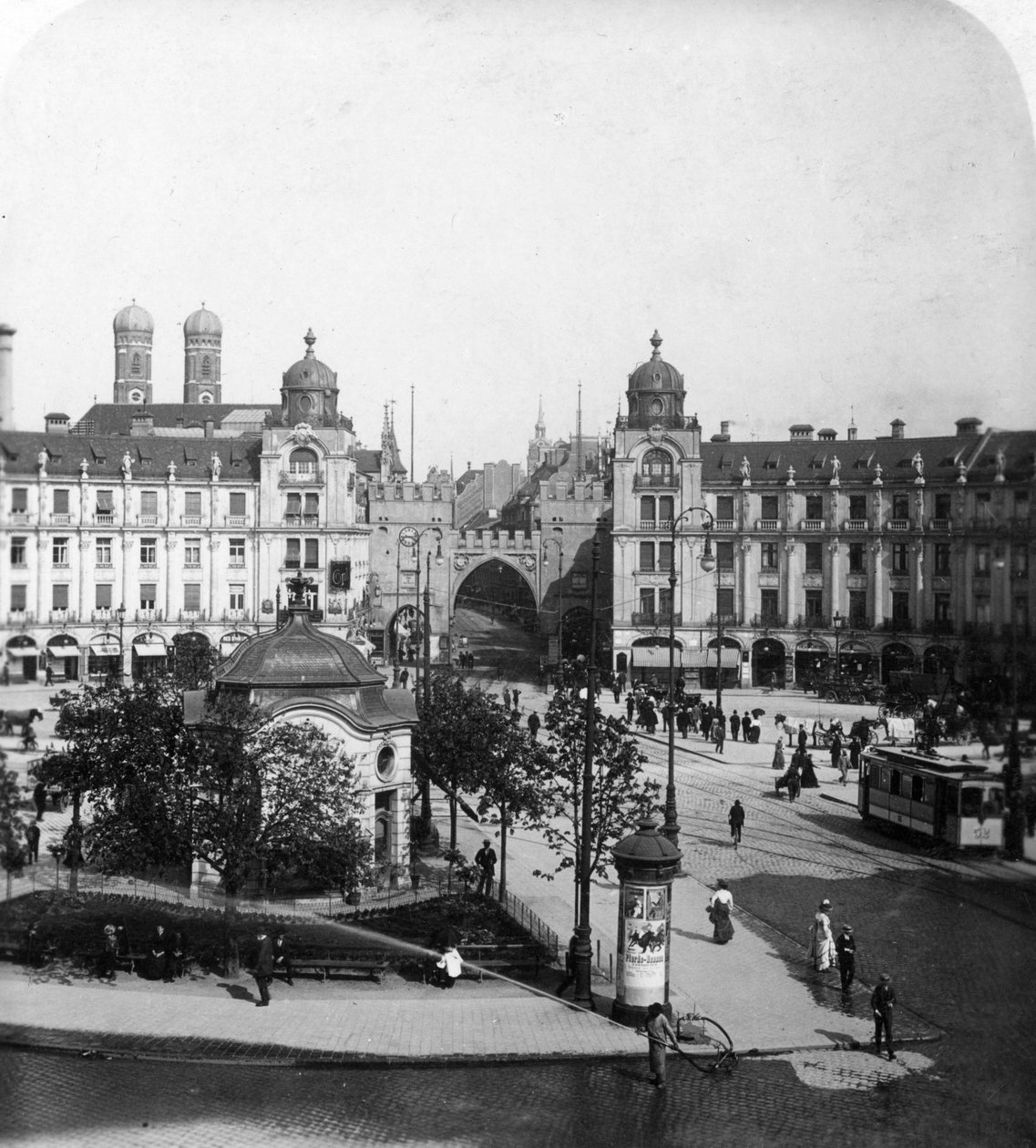 Karlsplatz, München, Tyskland, ca 1900-talet. av Wurthle and Sons