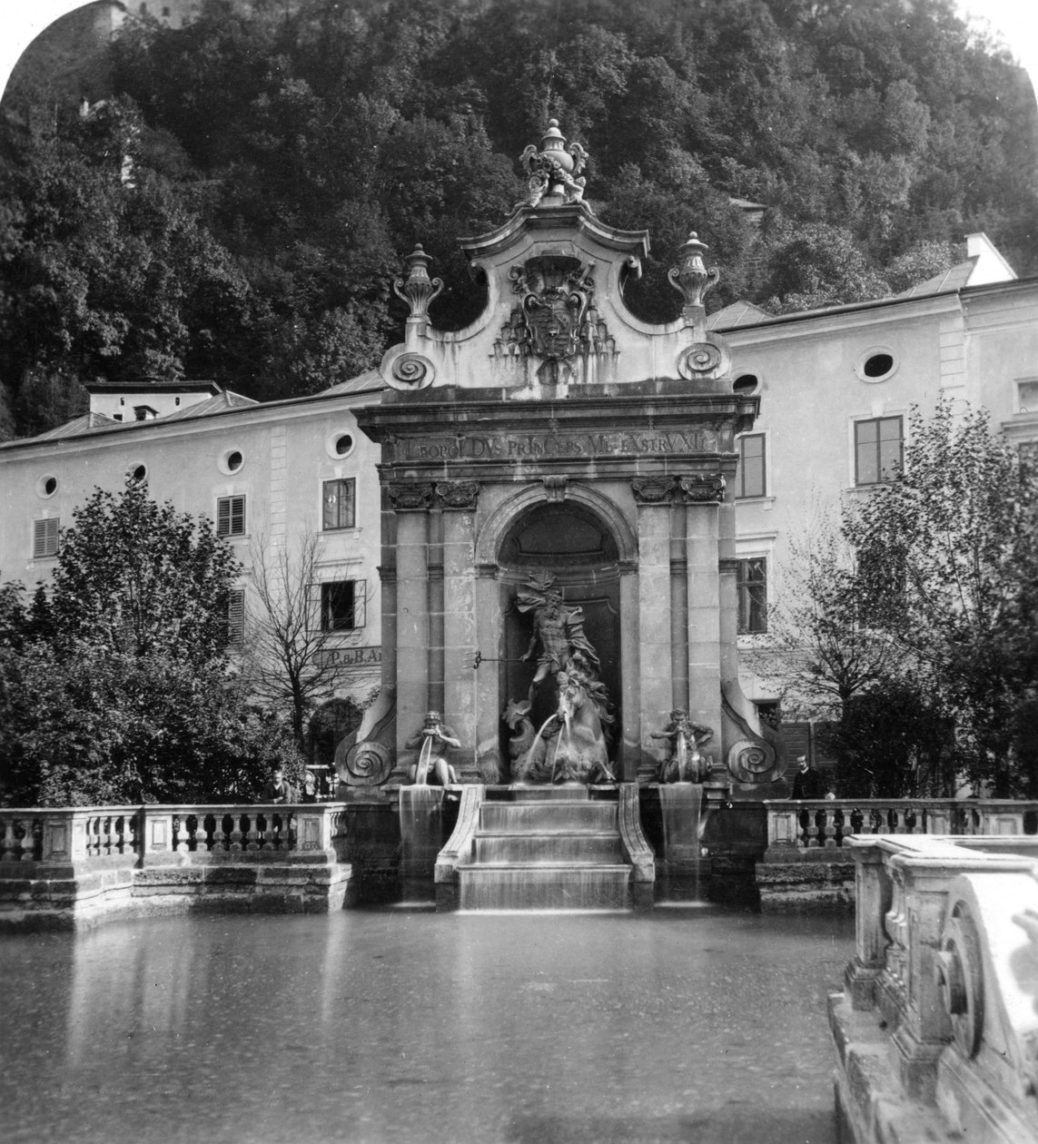 Hästdamm, Salzburg, Österrike, c1900. av Wurthle and Sons