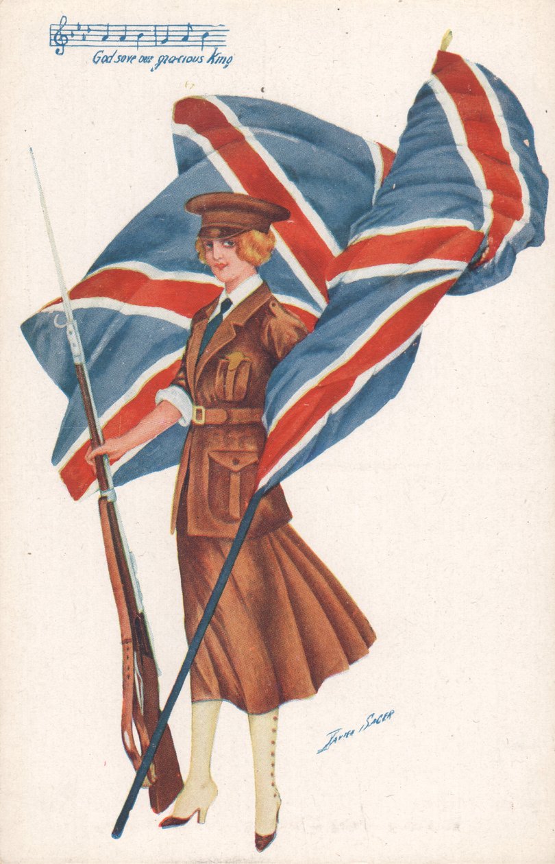Franskt vykort - God Save Our Glorious King (Nationalsångerna, av X. Sager) av Xavier Sager