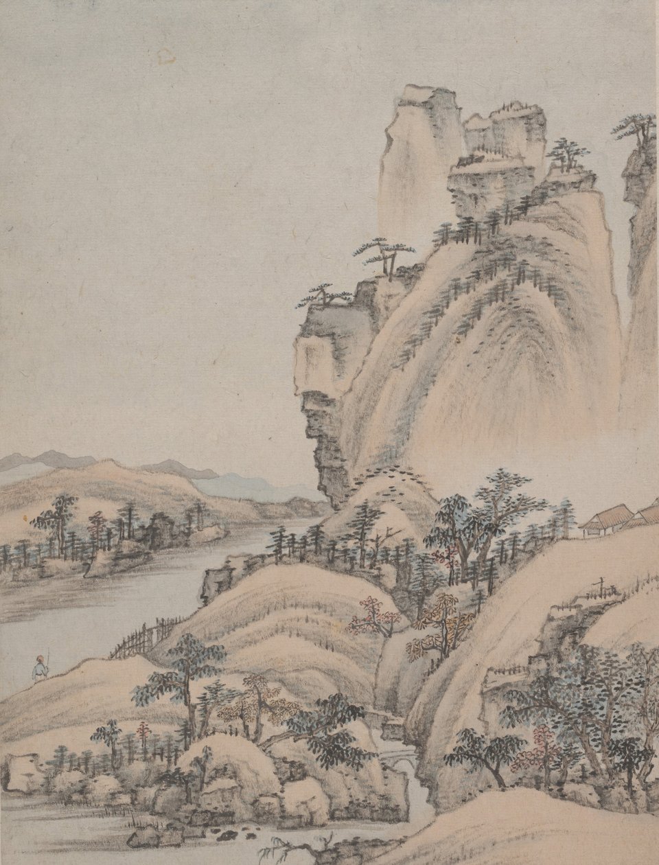 Landskap, daterad 1668. av Xiao Yuncong