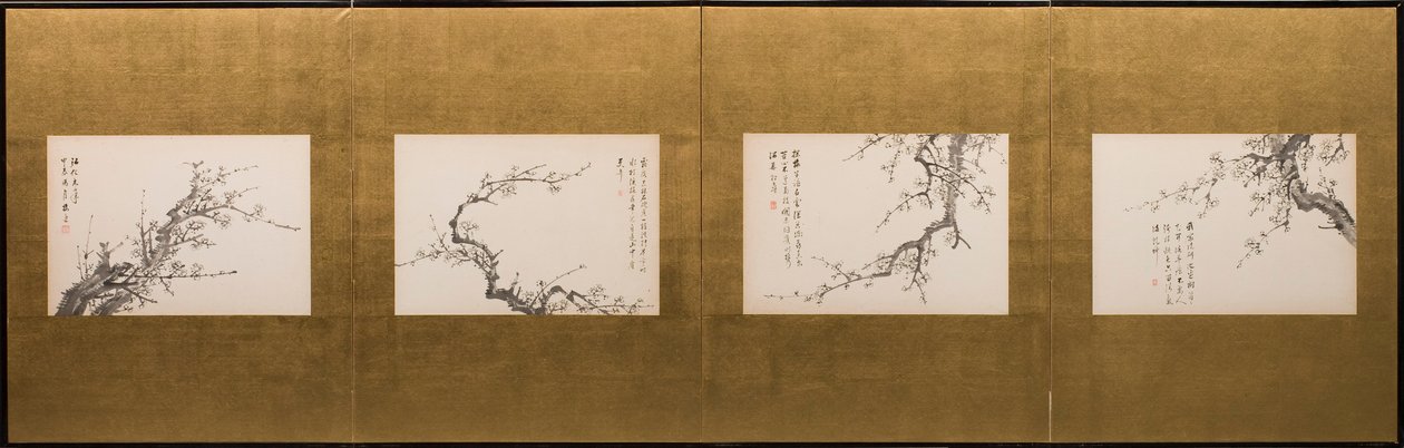 Prunus blommar av Yamamoto Baiitsu