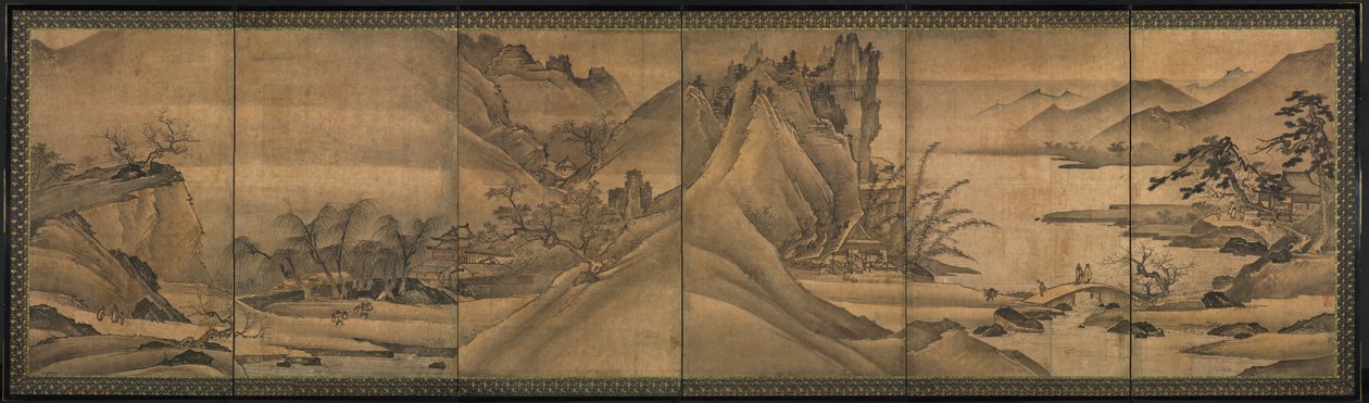 Landskap av de fyra årstiderna, tidigt 1500-tal. av Yi Sumun