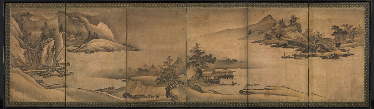 Landskap av de fyra årstiderna, tidigt 1500-tal. av Yi Sumun
