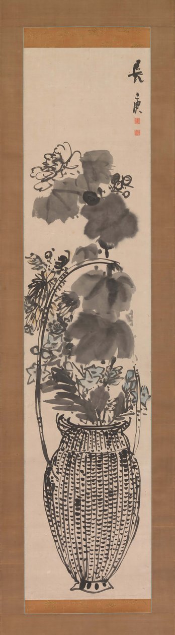Höstblommor i en bambukorg, 1760-talet. av Yosa Buson