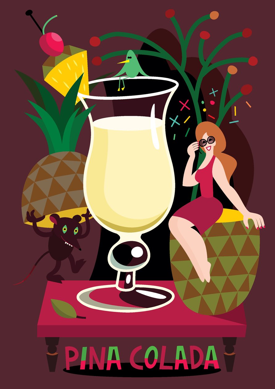 Pina Colada, 2017 (vektorillustration) av Yulia Drobova
