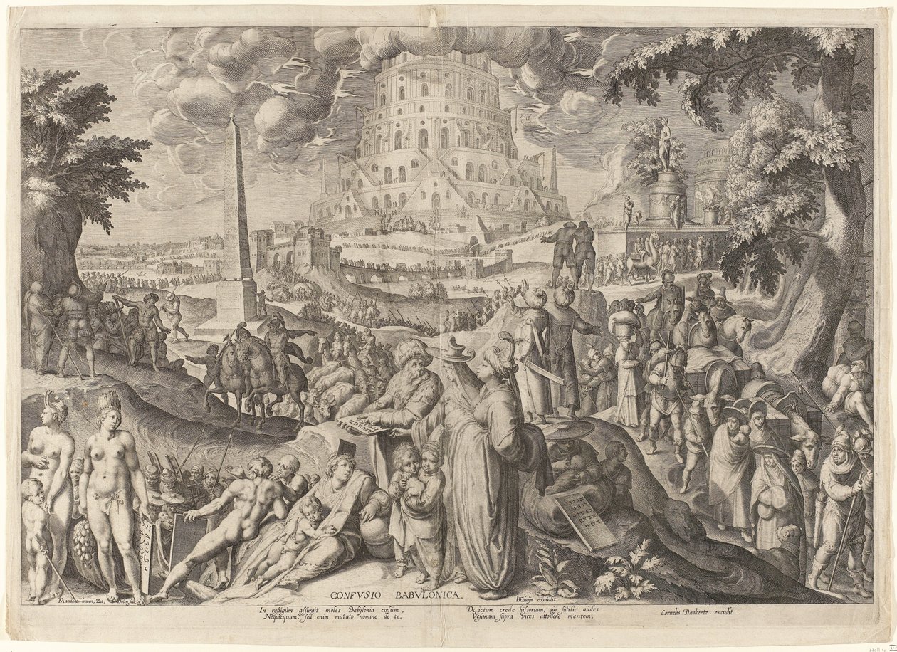Babylonisk förvirring Confvsio Babvlonica (titel på objekt) av Zacharias Dolendo