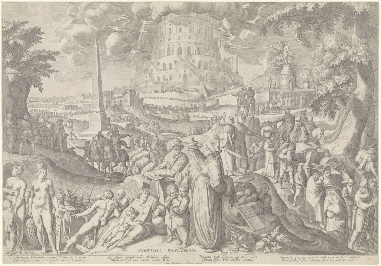 Babylonisk förvirring Confvsio Babvlonica (titel på objekt) av Zacharias Dolendo