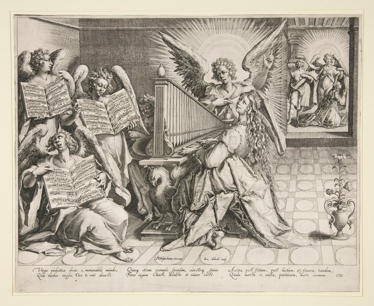 St. Cecilia spelar orgel av Zacharias Dolendo