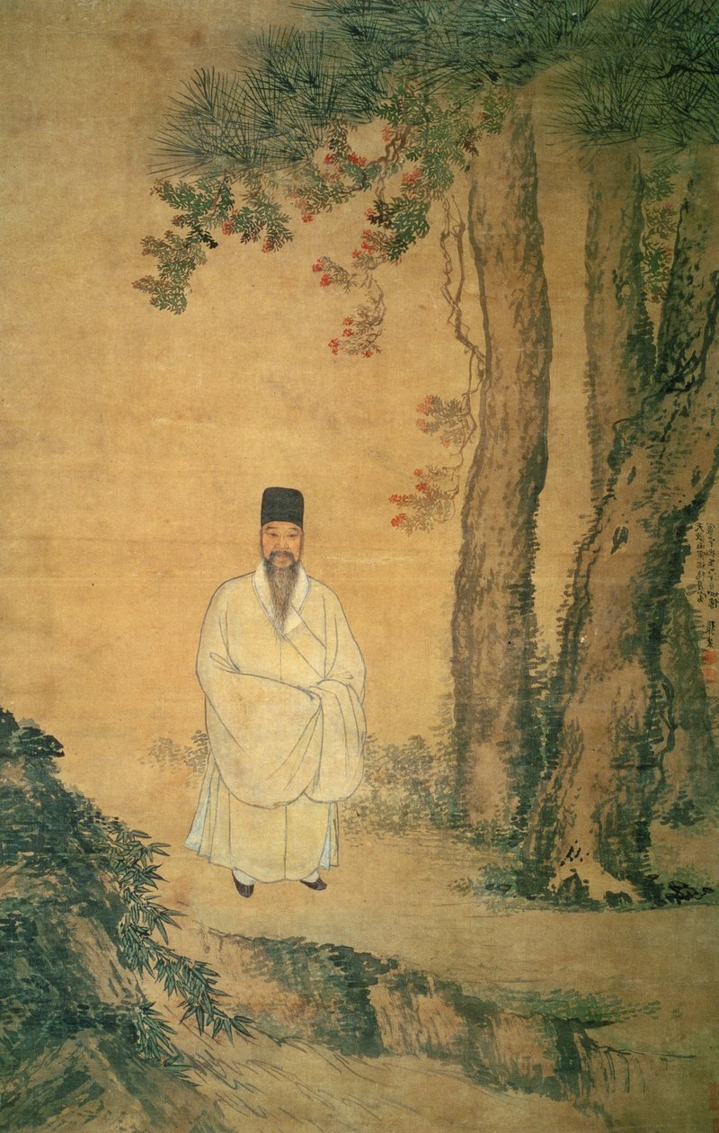 Porträtt av Huan Yu, av Zhang Hong