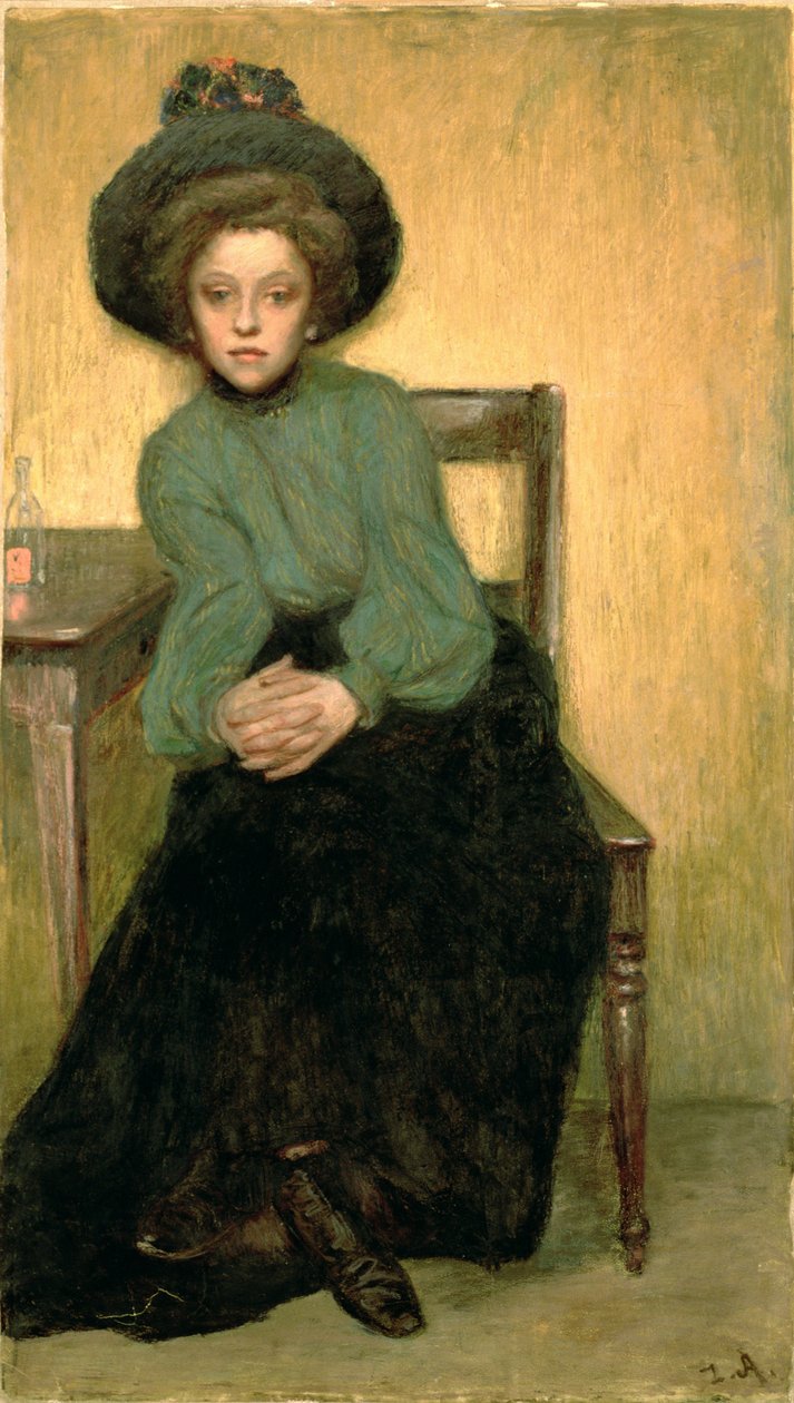 Efter Absint, ca 1900 (olja på kartong) av Zygmunt Andrychieicz