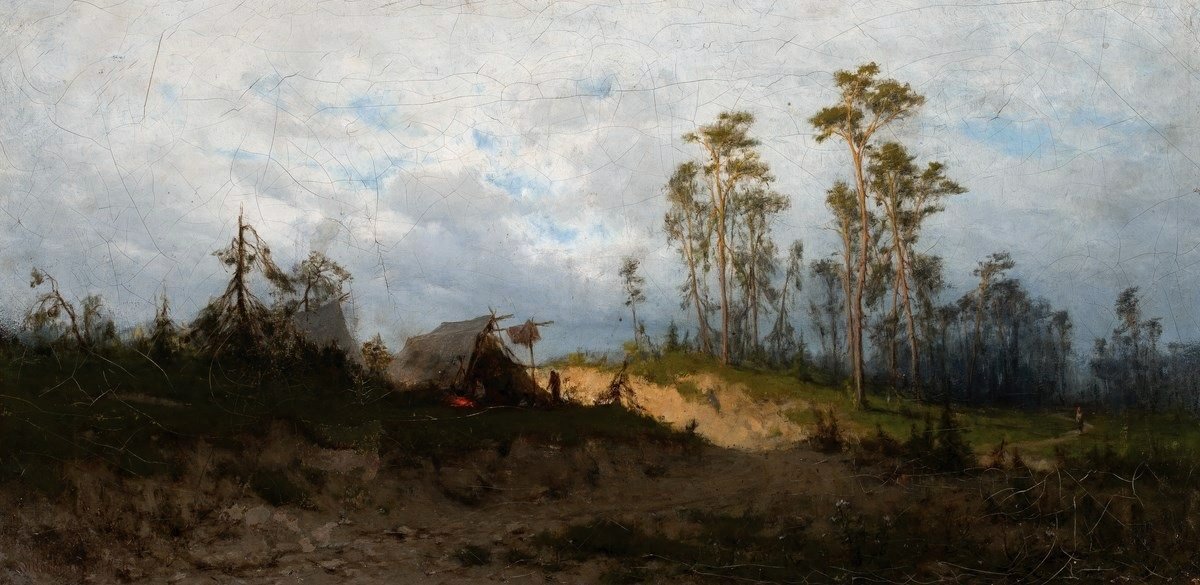 Gypsy encampment.  av Zygmunt Sidorowicz