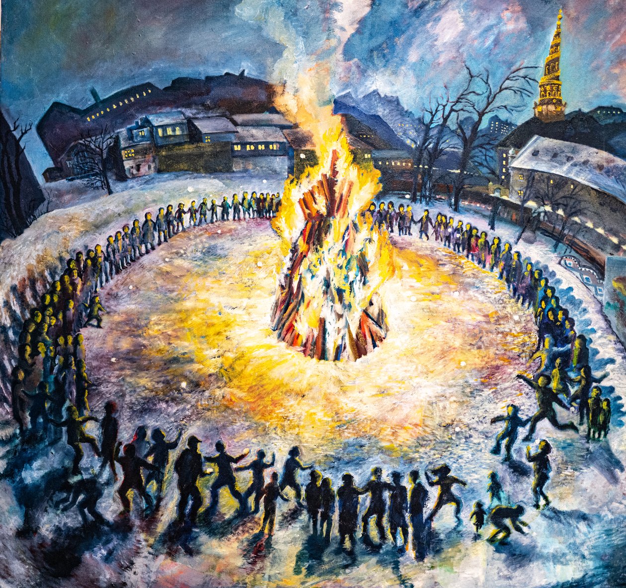 Christianias första parti, Köpenhamn. (Målning) av . .