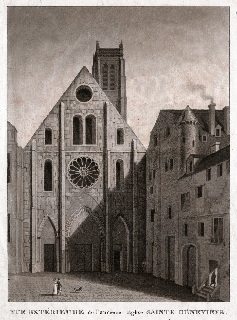 Kyrkan Sainte Genevieve, tidigt 1800-tal (gravyr) av . .