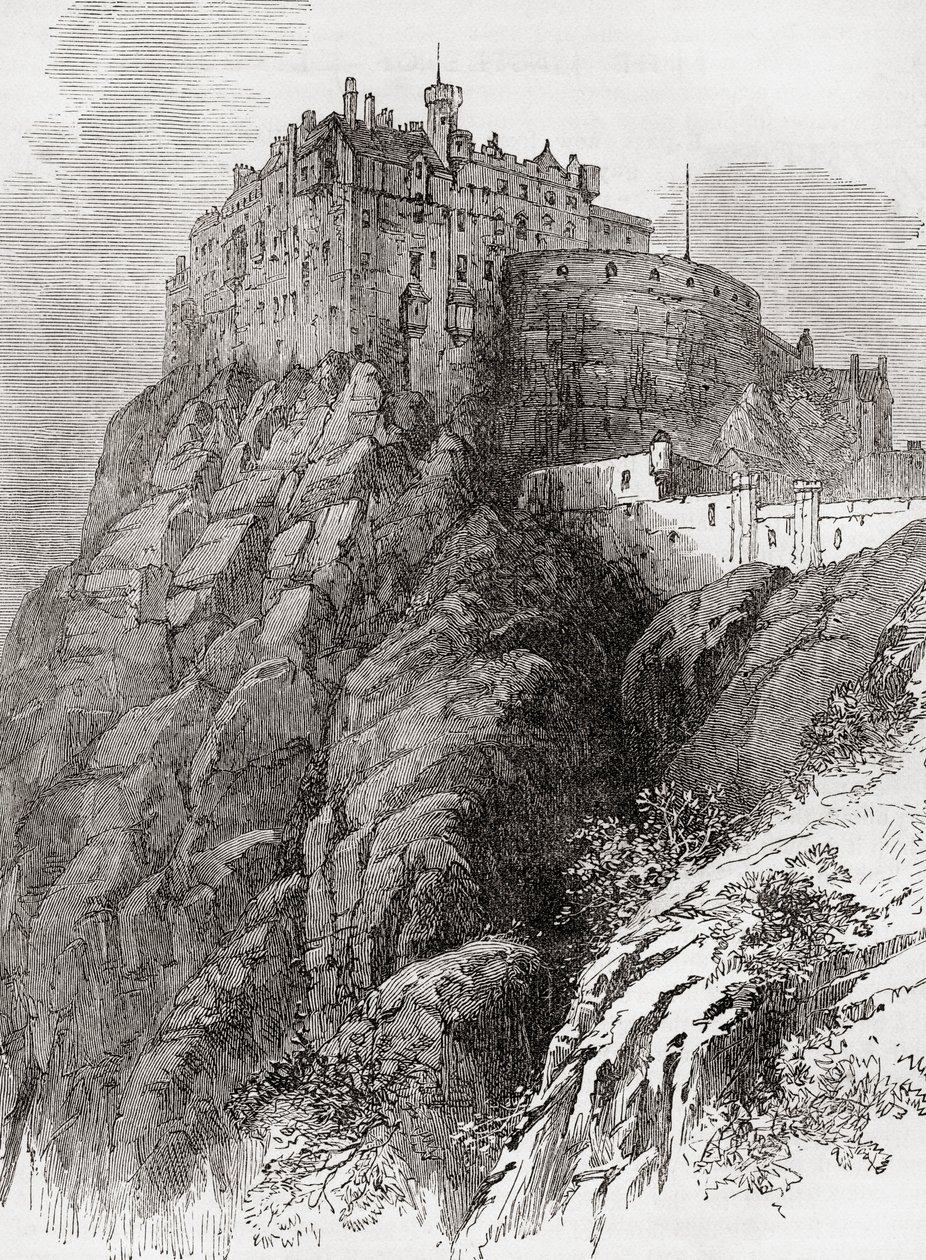Edinburgh Castle, Castle Rock, Edinburgh, Skottland. av . .