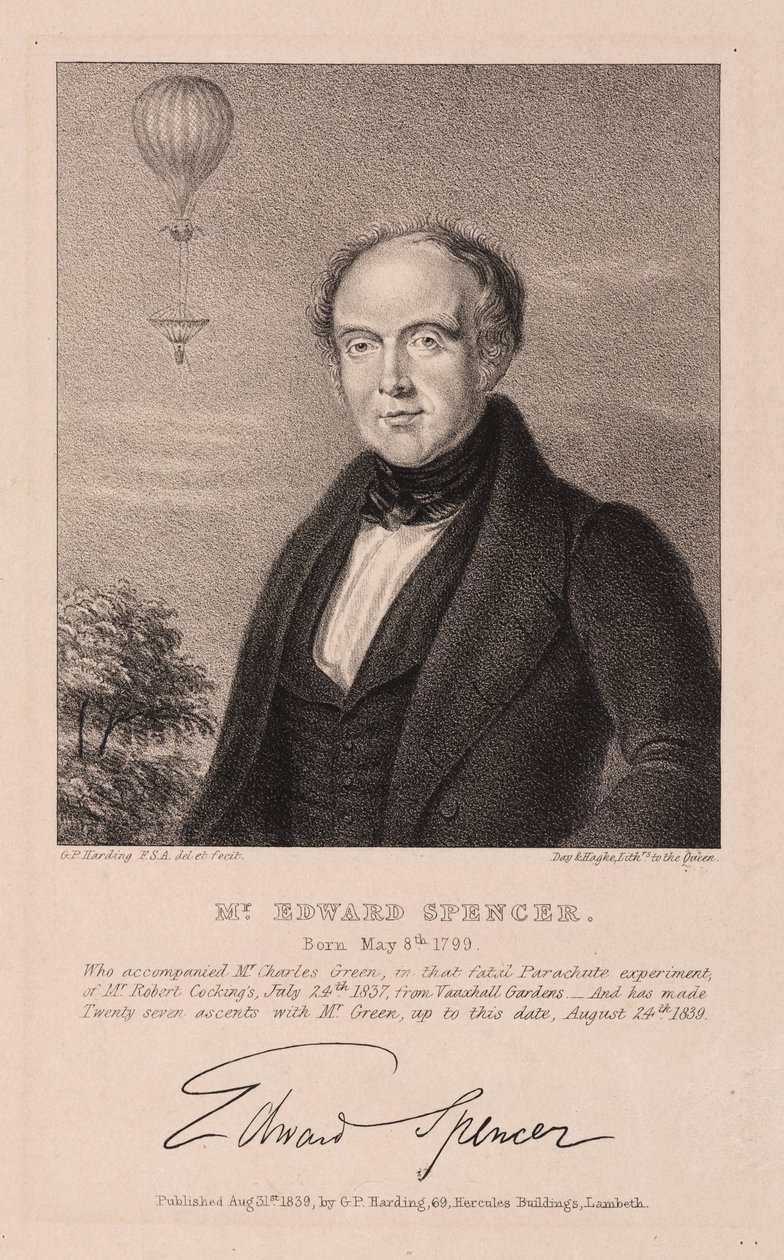 Edward Spencer, engelsk advokat och aeronaut av Frederick (attr. to) Barnard