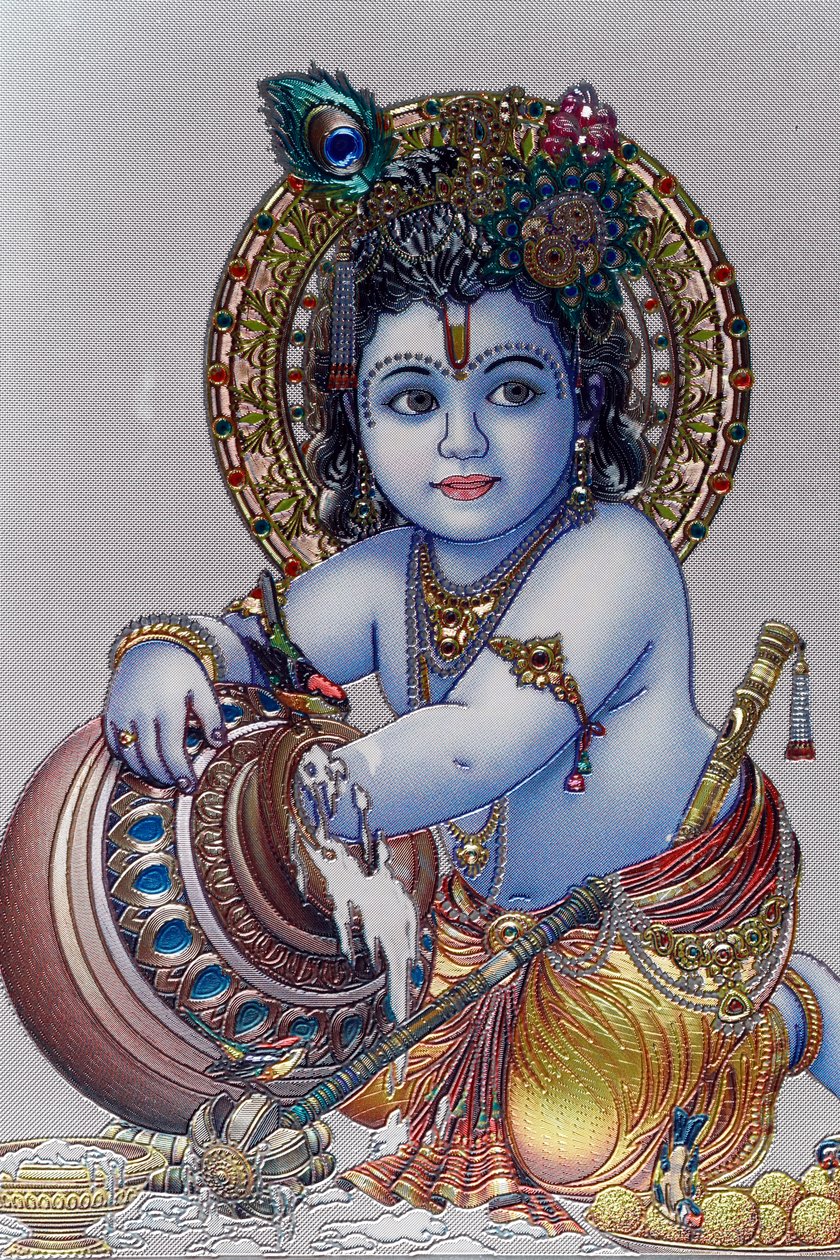 Spädbarn Lord Krishna. hinduisk gud. av . .