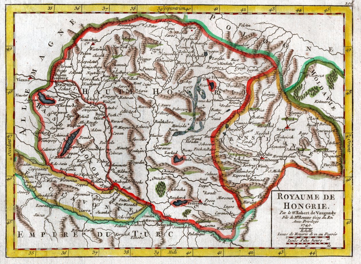 Karta över Ungern 1749 av . .