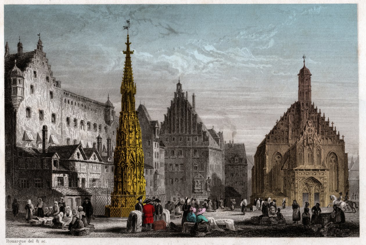 Nürnberg, cirka 1830 (gravyr) av . .