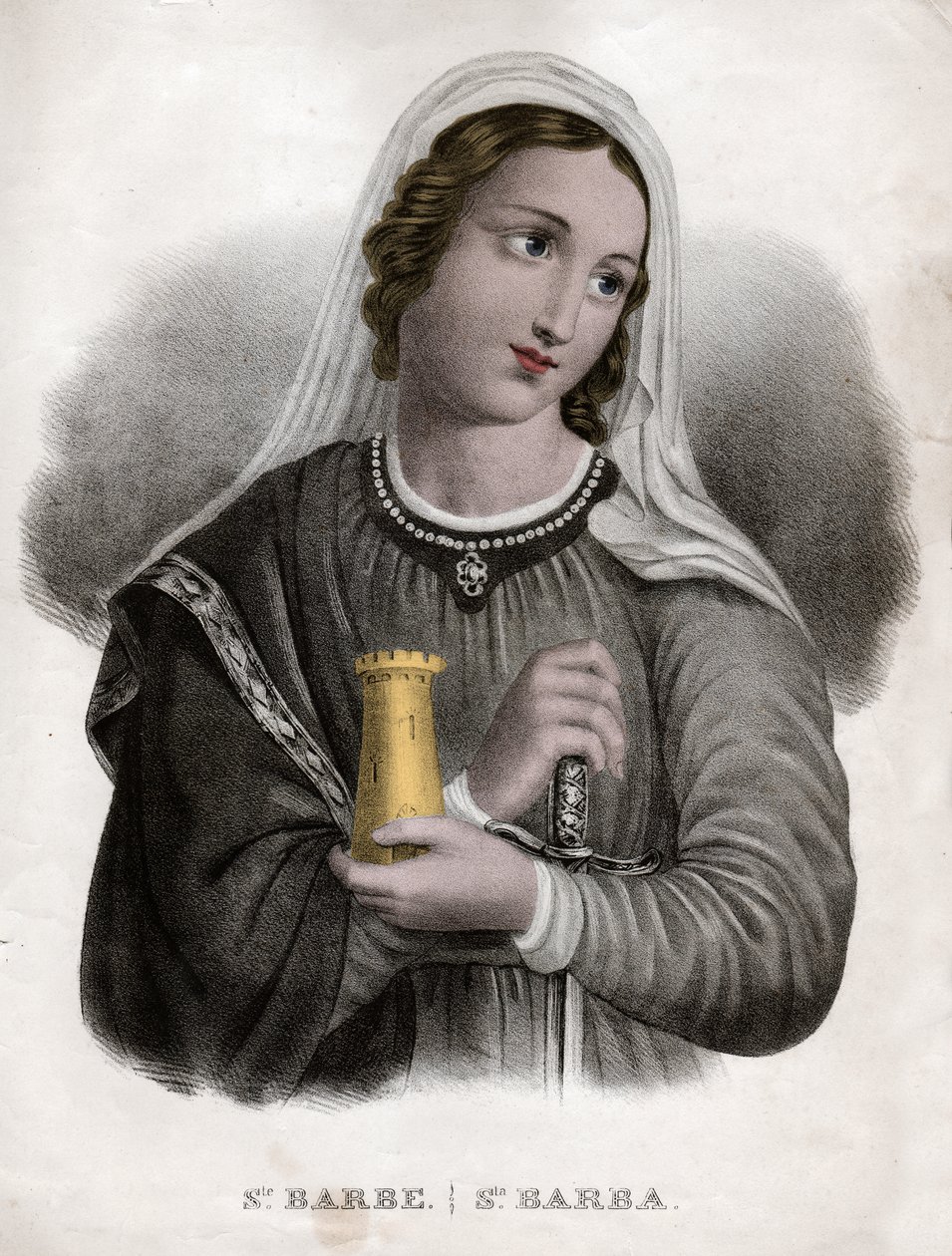 Sainte Barbe, cirka 1850 (gravyr) av . .