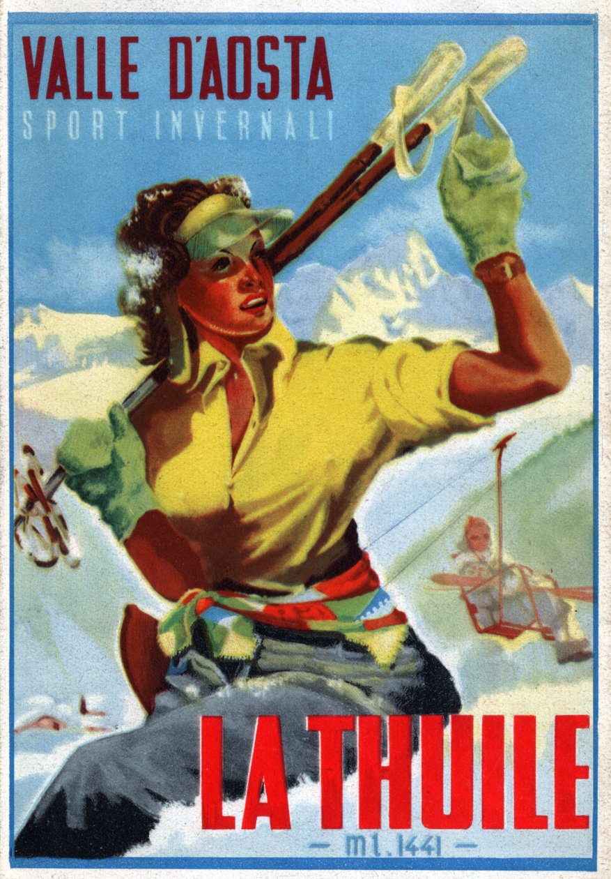 Skidor i La Thuile, ca 1950 av . .