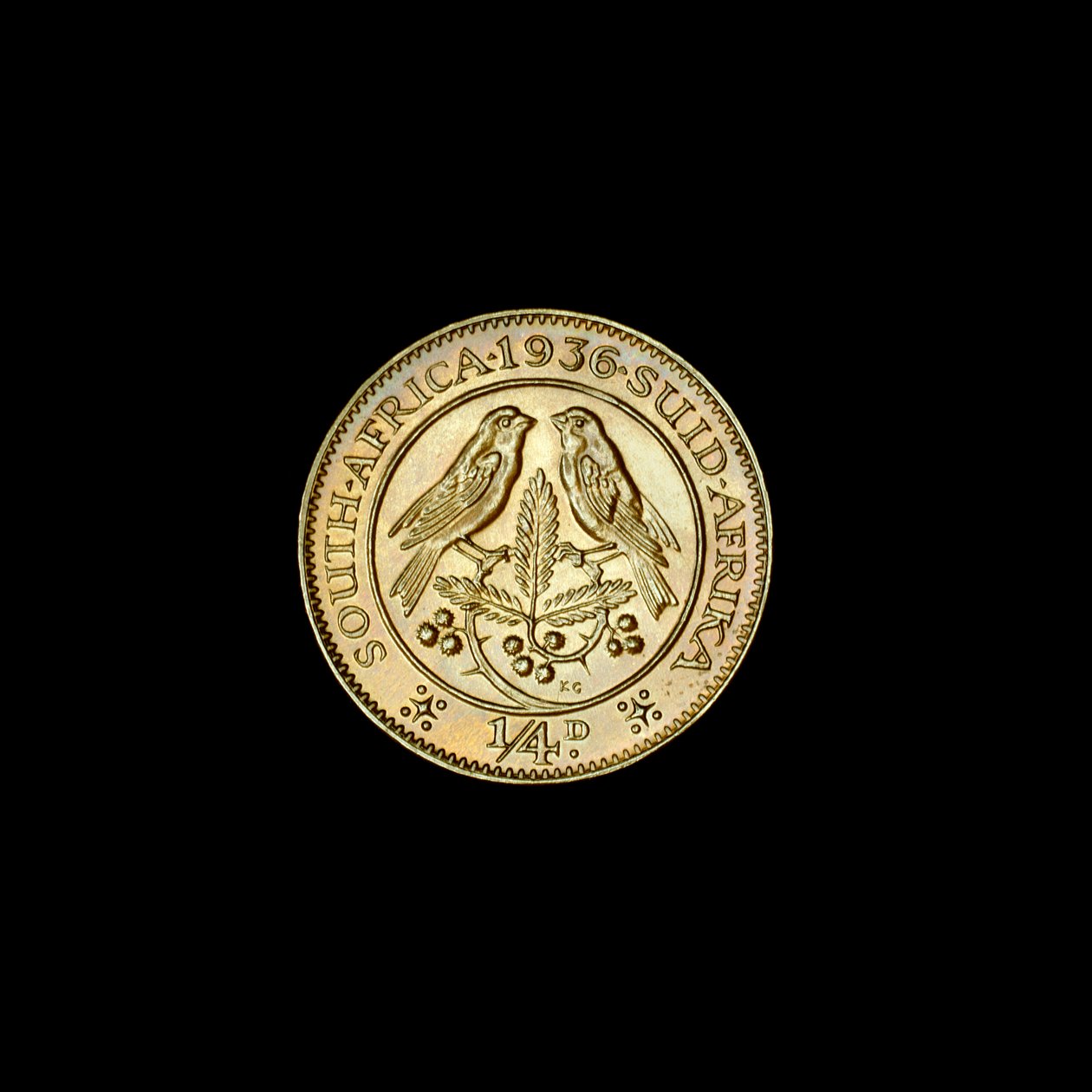 South African Quarter Penny Coin (Farthing) 1936 (foto) av Hippolyte Lalaise Devéria
