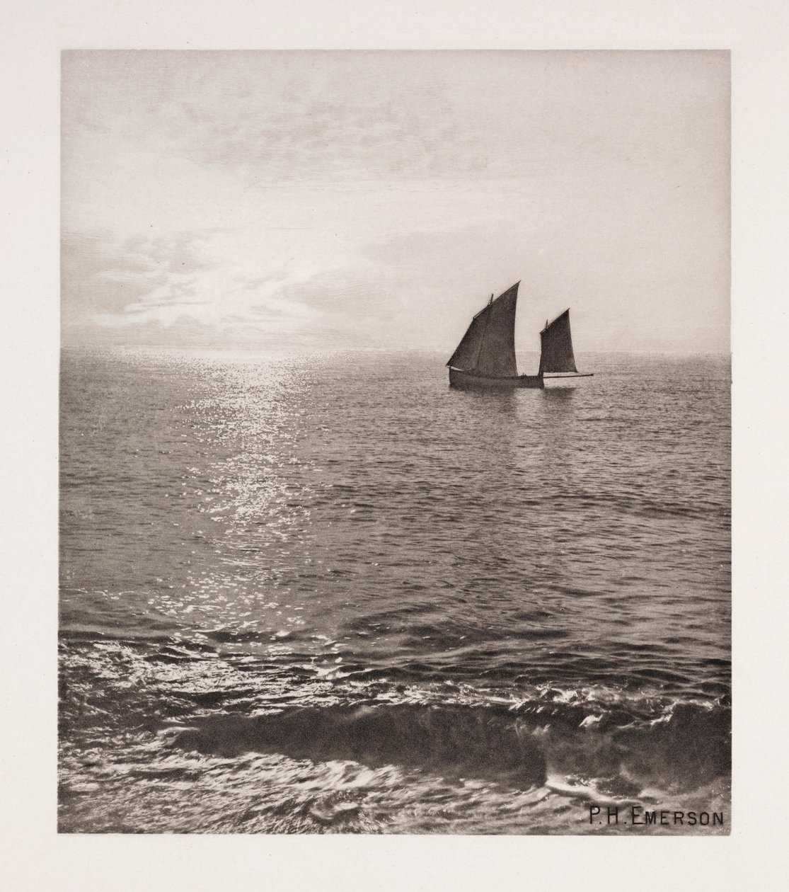 "Sunrise at Sea" (lever de soleil en mer) av Frederick (attr. to) Barnard