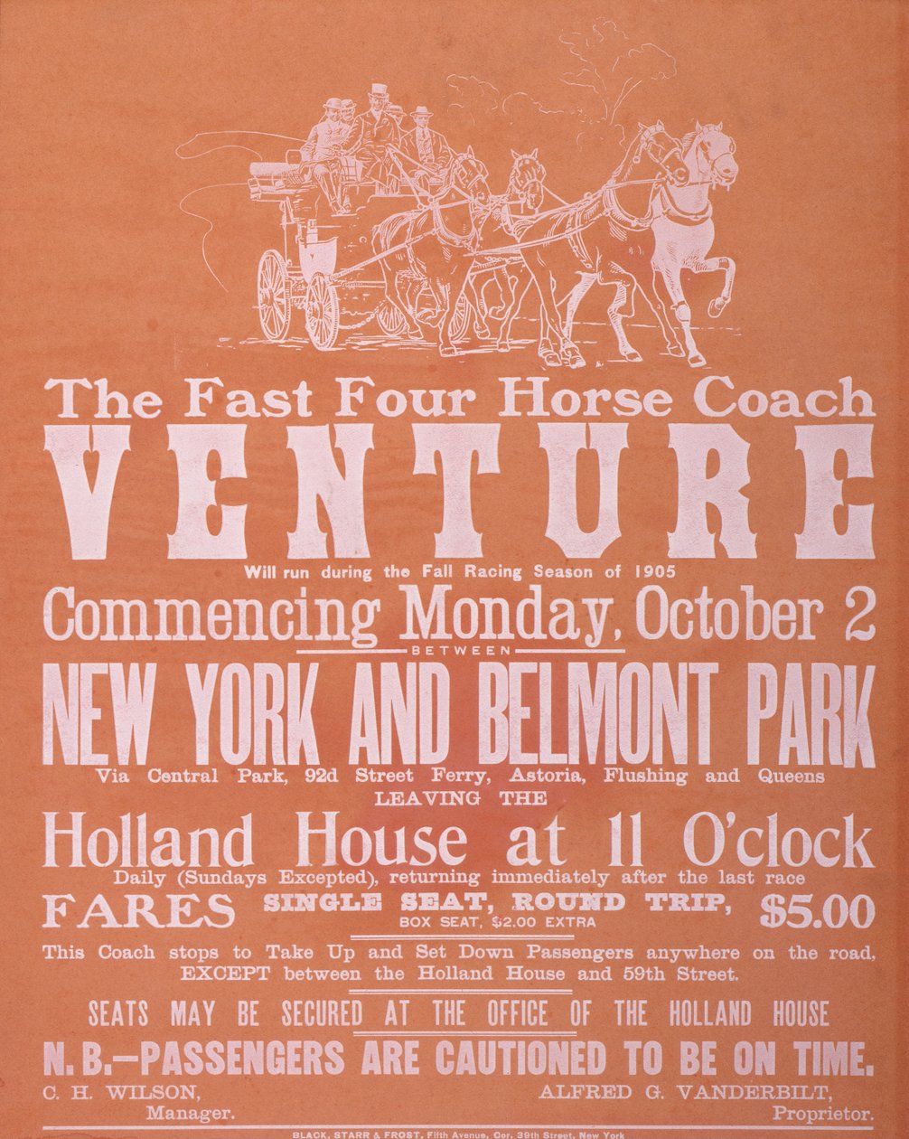 The Fast Four Horse Coach "Venture" av . .