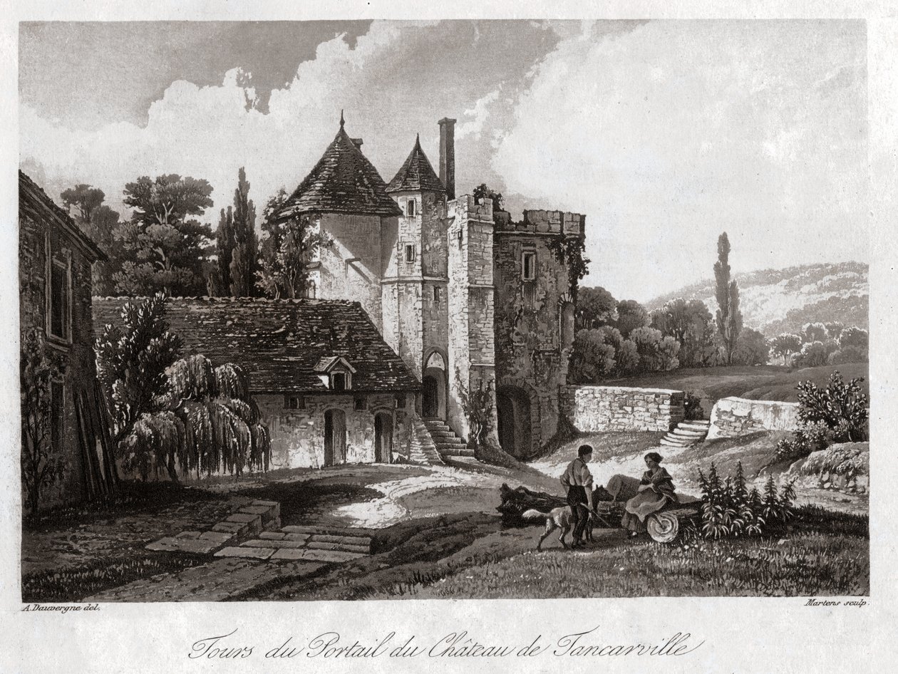Tancarvilles slott. cirka 1840 (gravyr) av . .