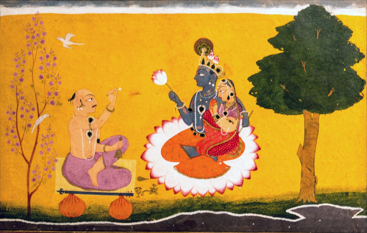 Jayadeva dyrkar Radha och Krishna av Manak