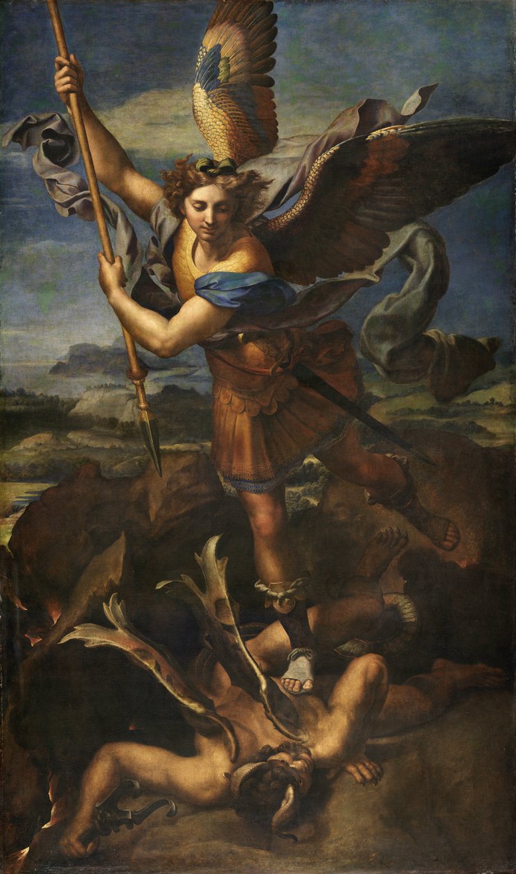 Saint Michael Vanquishing Satan av Raphael