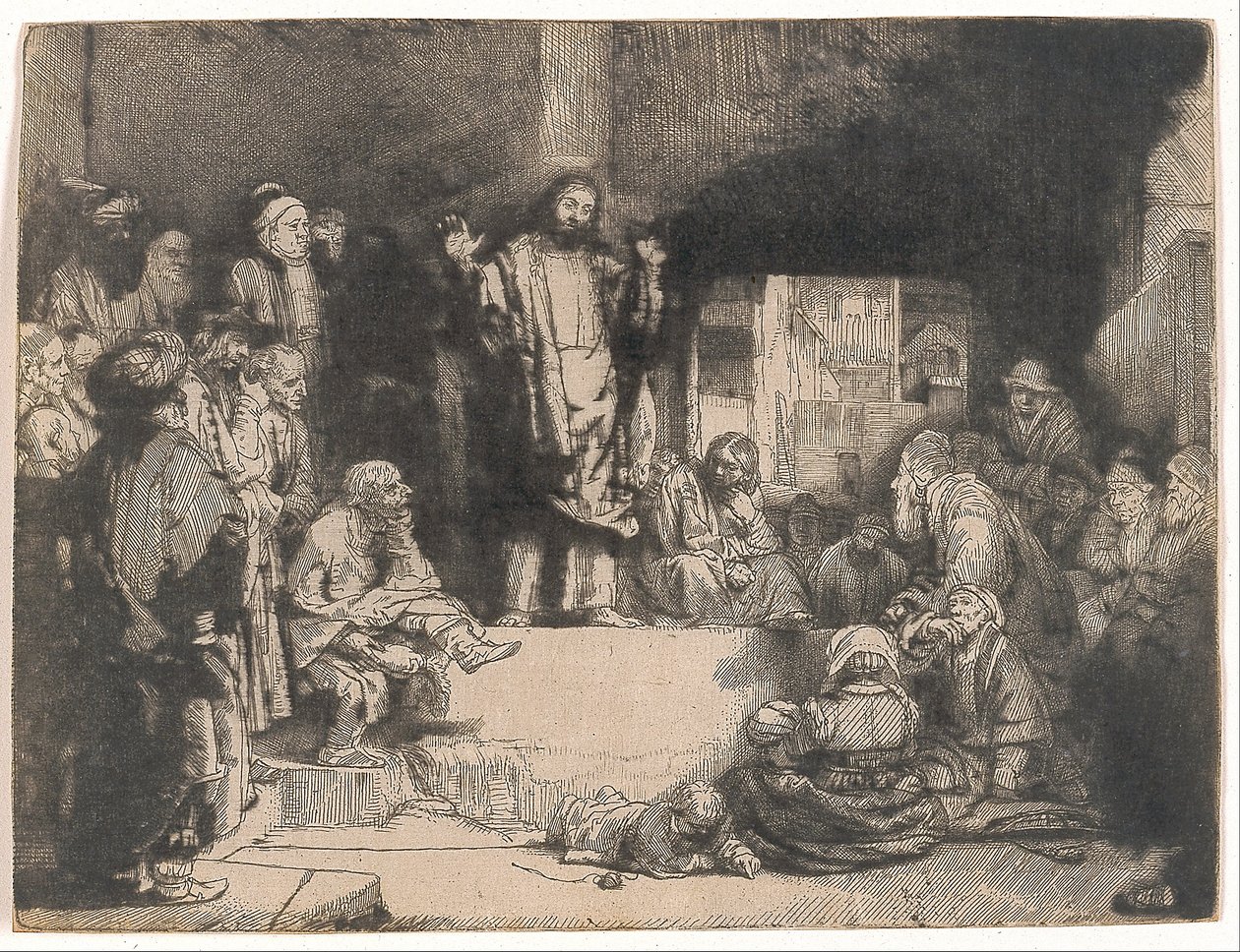 Kristus predikar (La Petite Tombe) av Rembrandt van Rijn