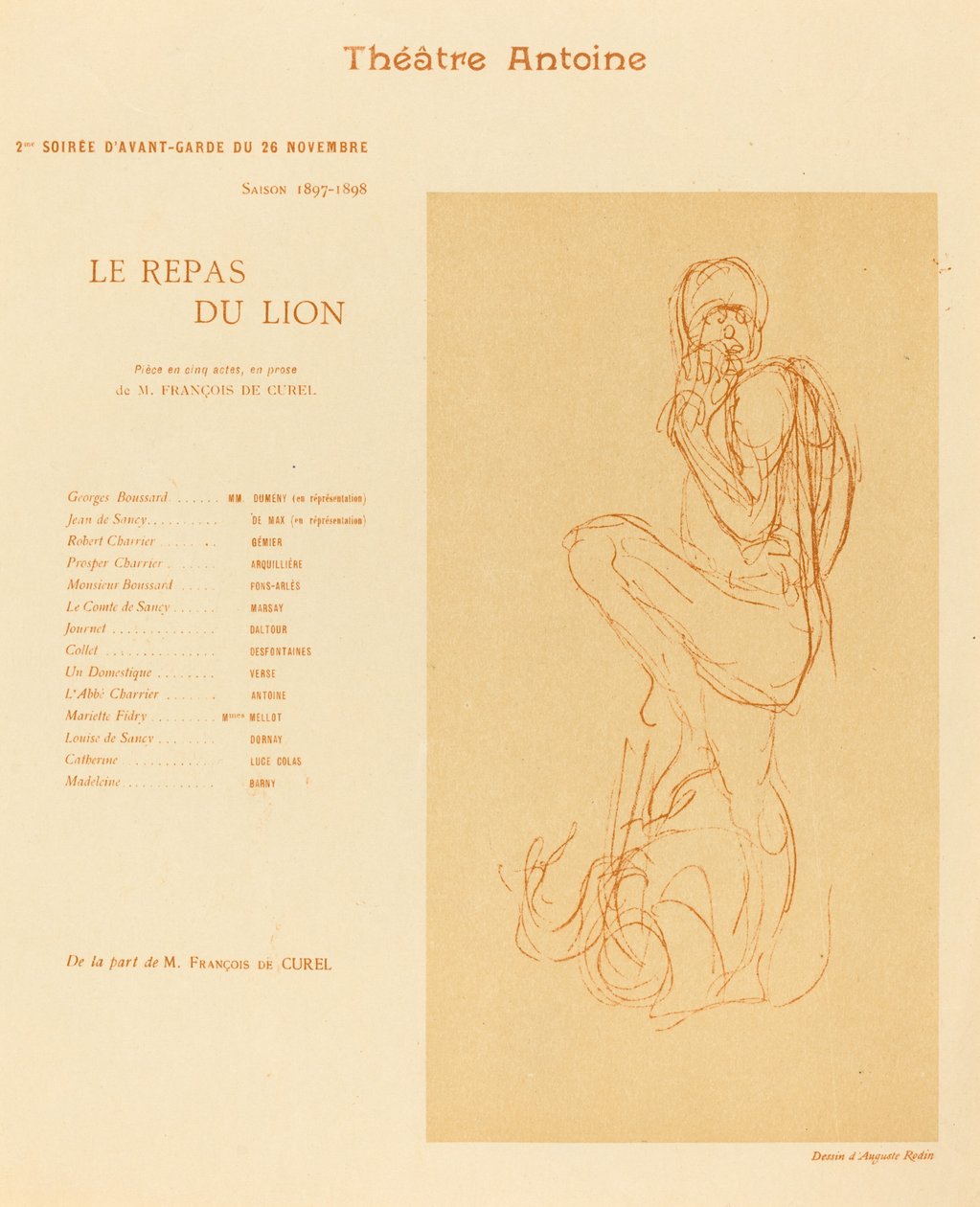 Lejonets måltid av after Auguste Rodin