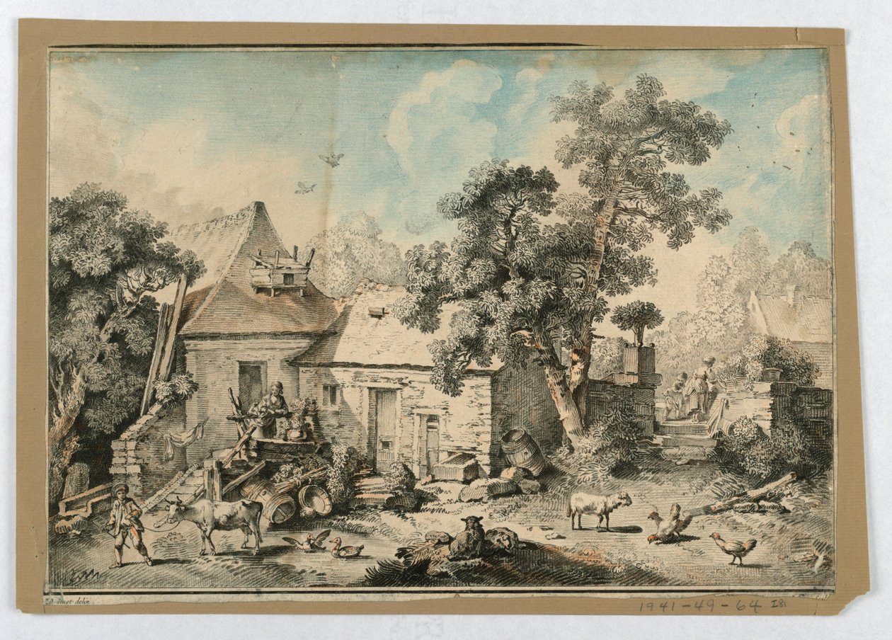 Sittande herde av after Francois Boucher