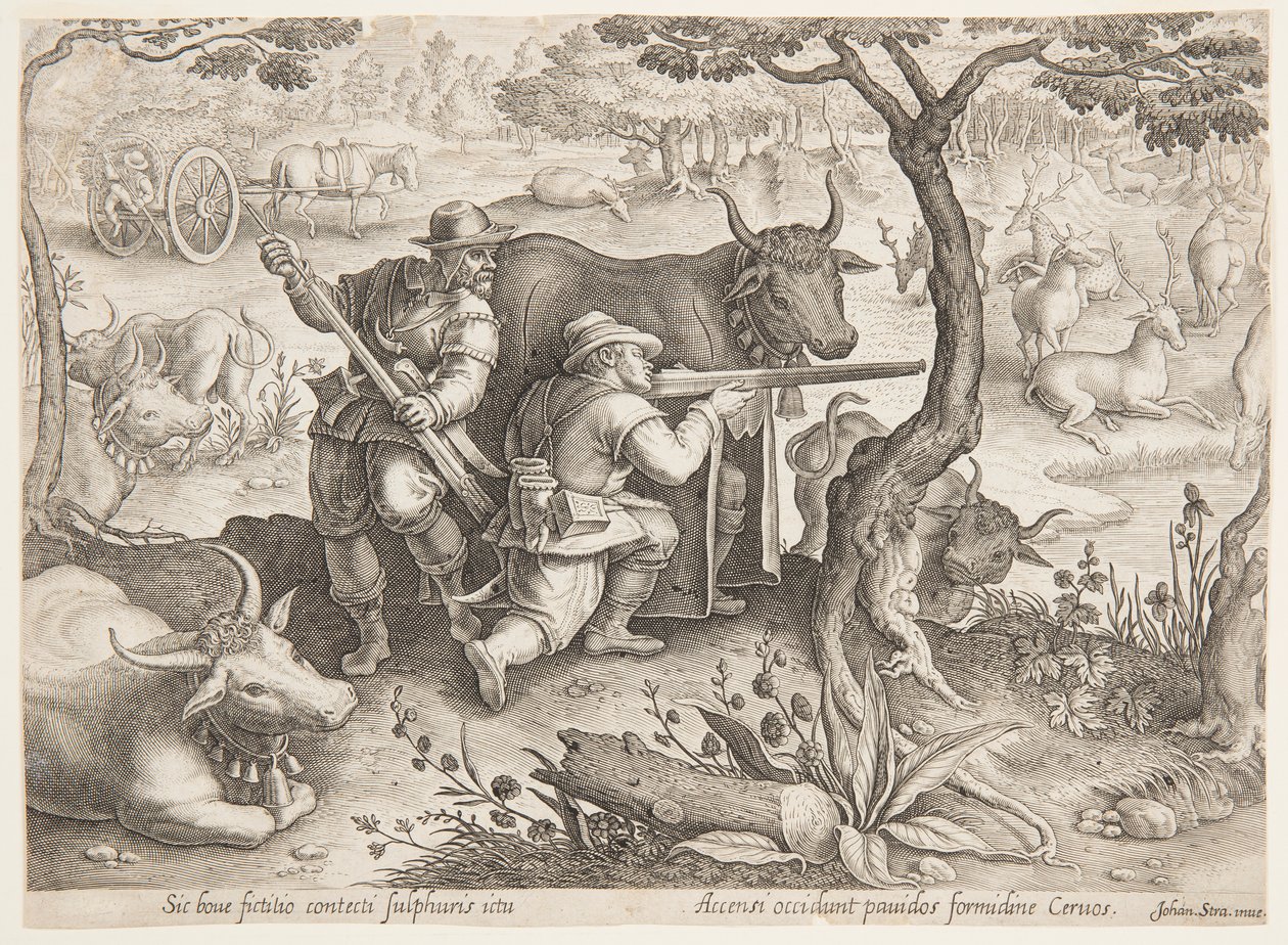 Rådjursjakt av after Jan van der Straet, called Stradanus