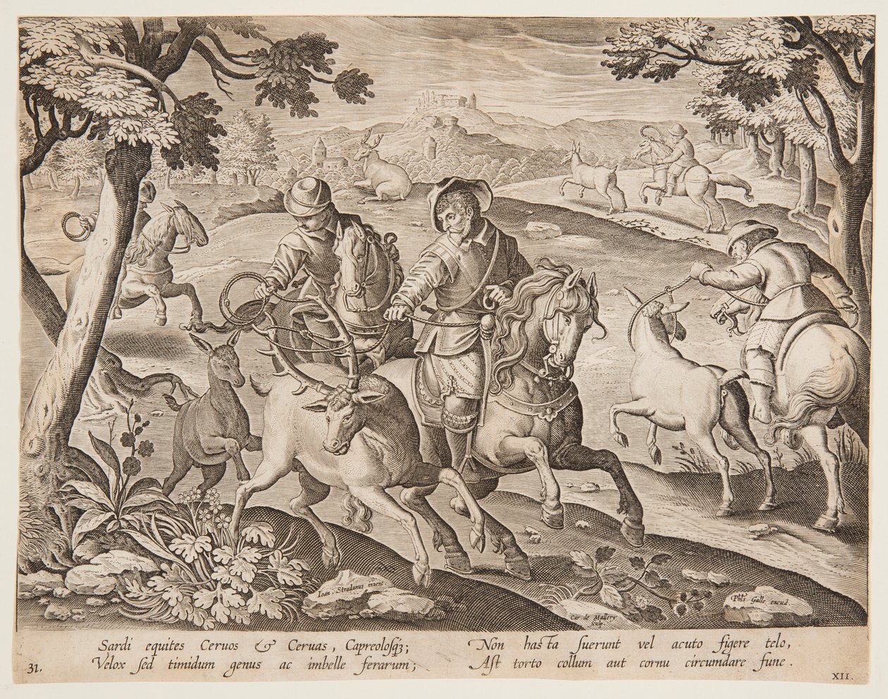 Att fånga rådjur av after Jan van der Straet, called Stradanus