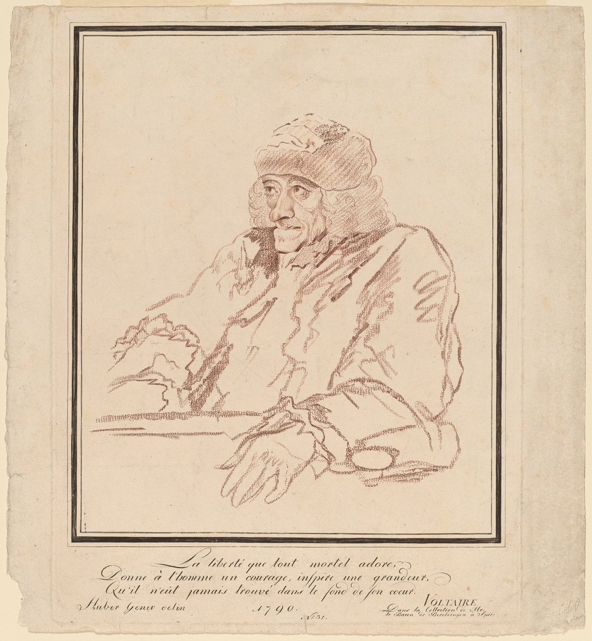 Voltaire av after Jean Huber