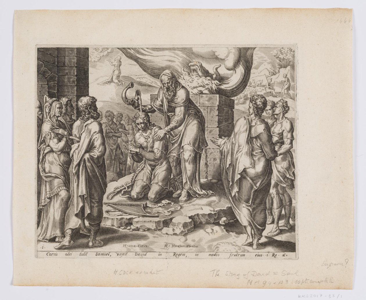 Samuel smörjer David av after Maarten van Heemskerck