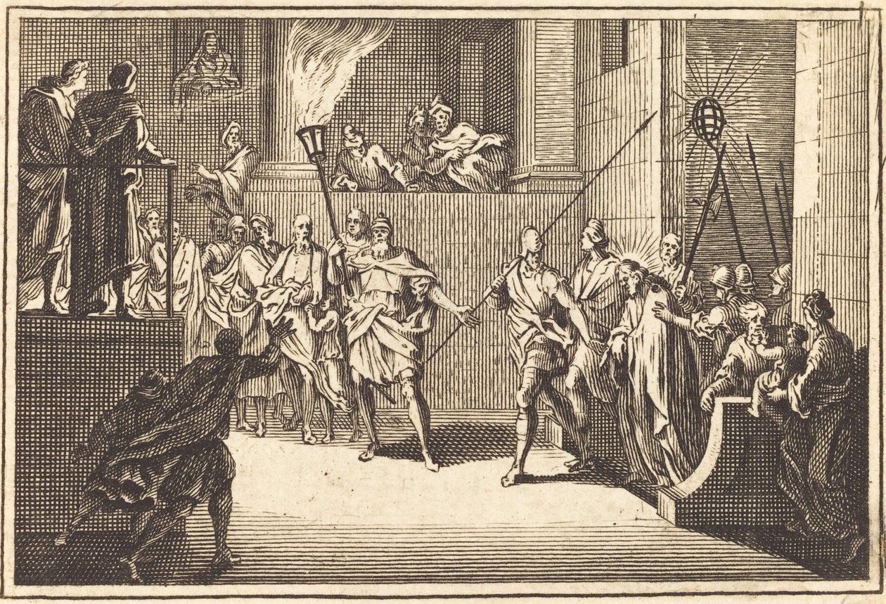 Kristus före Annas av after Sébastien Le Clerc I
