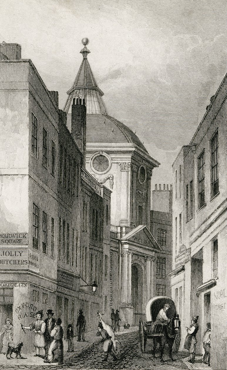 Physicians College, Warwick Lane, 1830 av Thomas Hosmer after Shepherd
