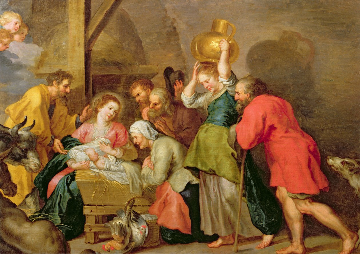 Tillbedjan av Magi av after Veronese