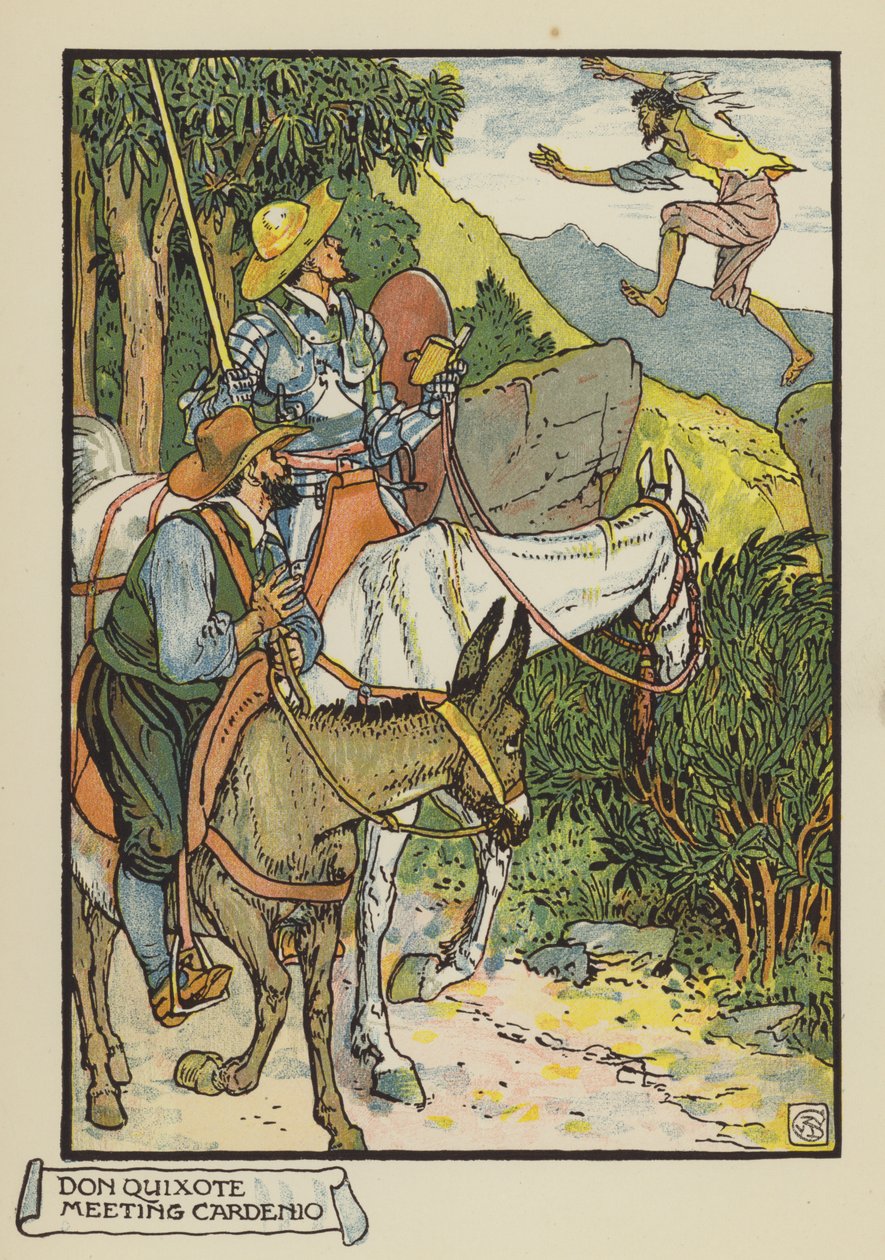 Don Quijote möter Cardenio av after Walter Crane