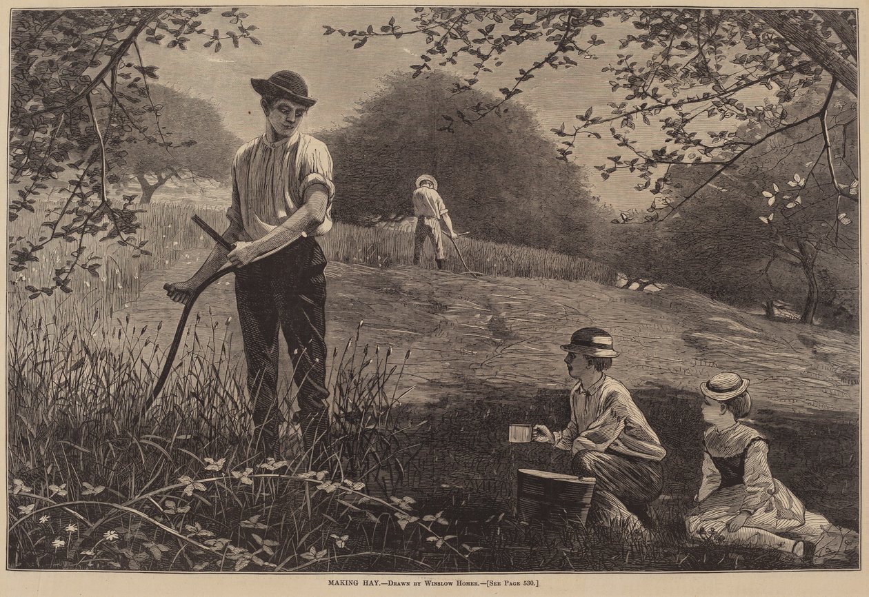 Att göra hö av after Winslow Homer