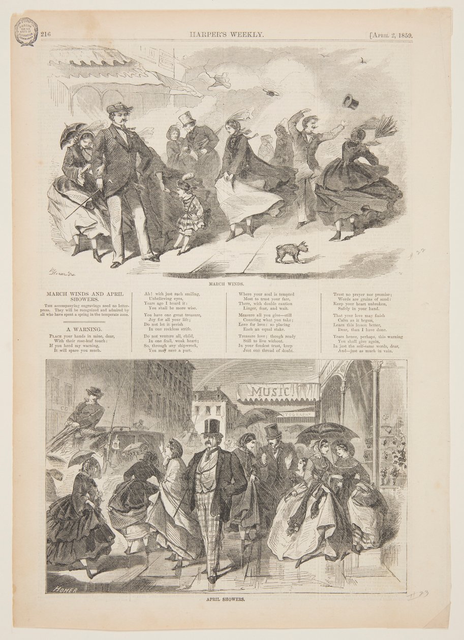 Marsvindar och aprilskurar av after Winslow Homer