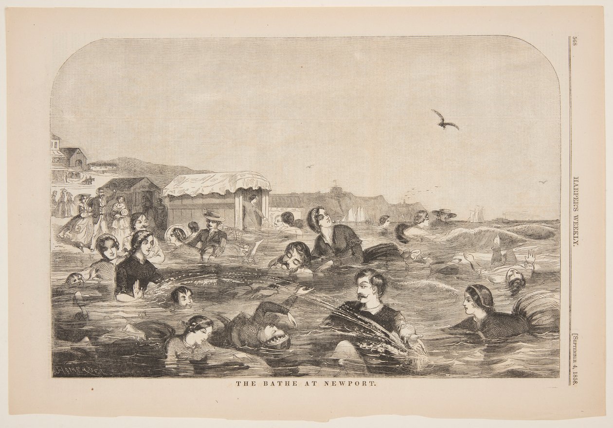 Badet i Newport av after Winslow Homer