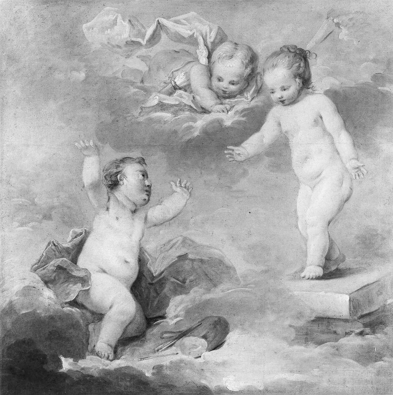 Pygmalion och Galatea som spädbarn av anonymous 