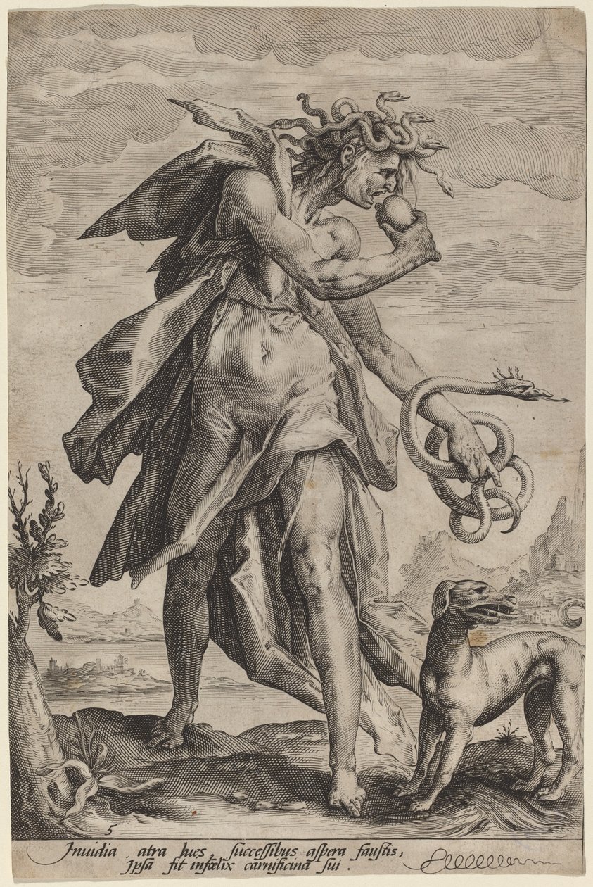 Avundas av attributed to Jacob Matham, after Hendrik Goltzius