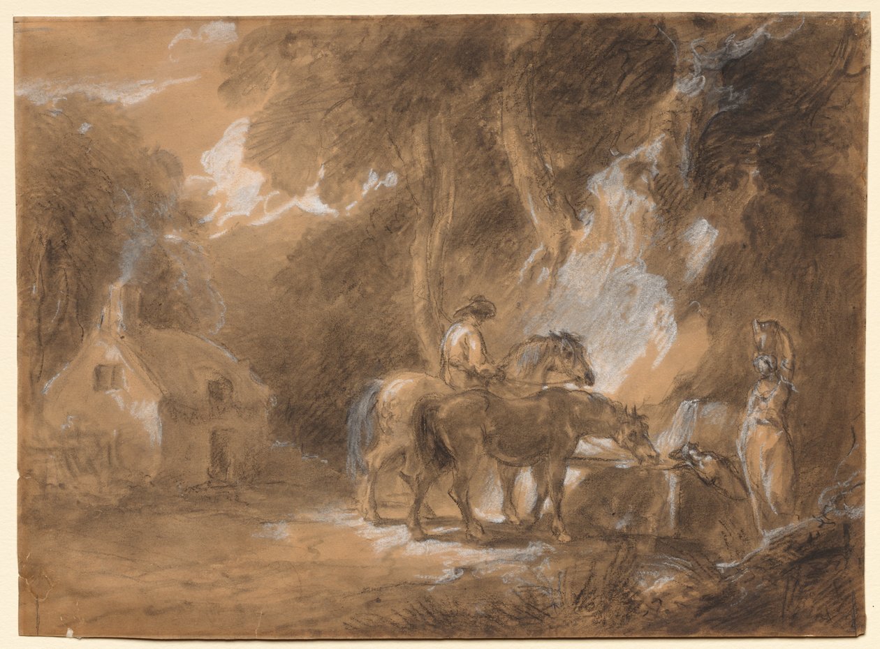 Stopp vid våren av attributed to Thomas Barker