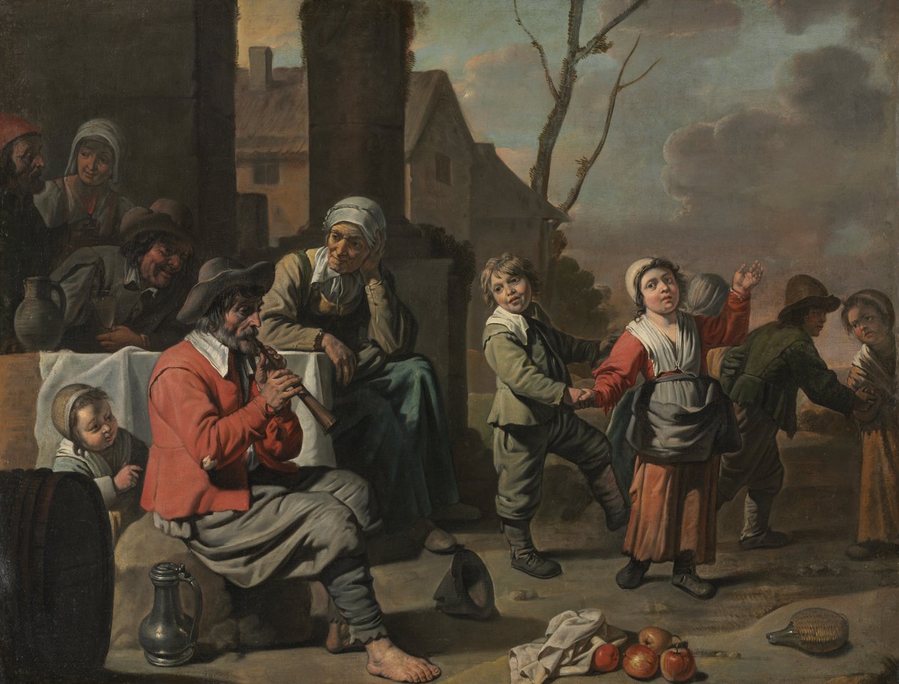 Bondebarn som dansar av circle of Le Nain
